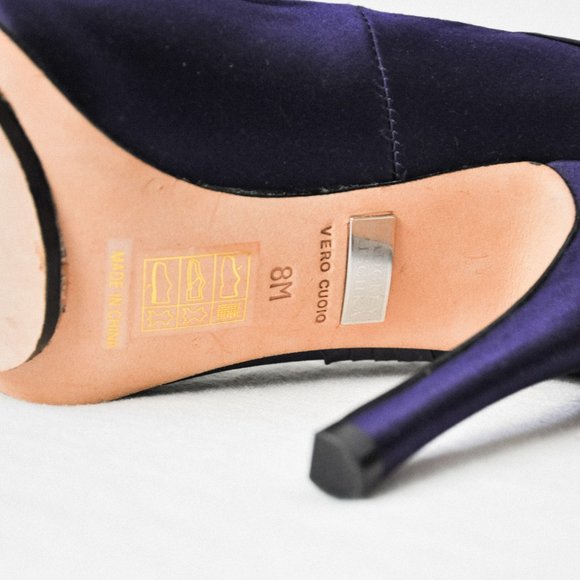 Badgley Mishka Purple Satin High Heels - Picture 12 of 12